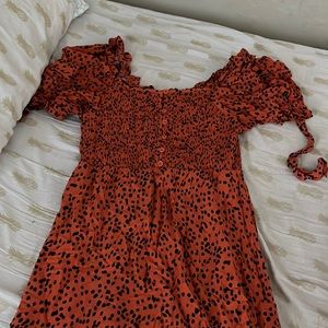 Red orange dress with shoulder covers!!